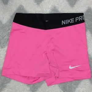 Hot pink Nike pro shorts